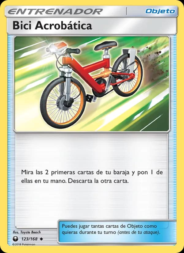 Bici Acrobática card in Spanish