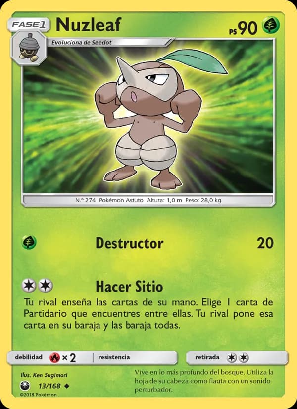 Nuzleaf card in Spanish