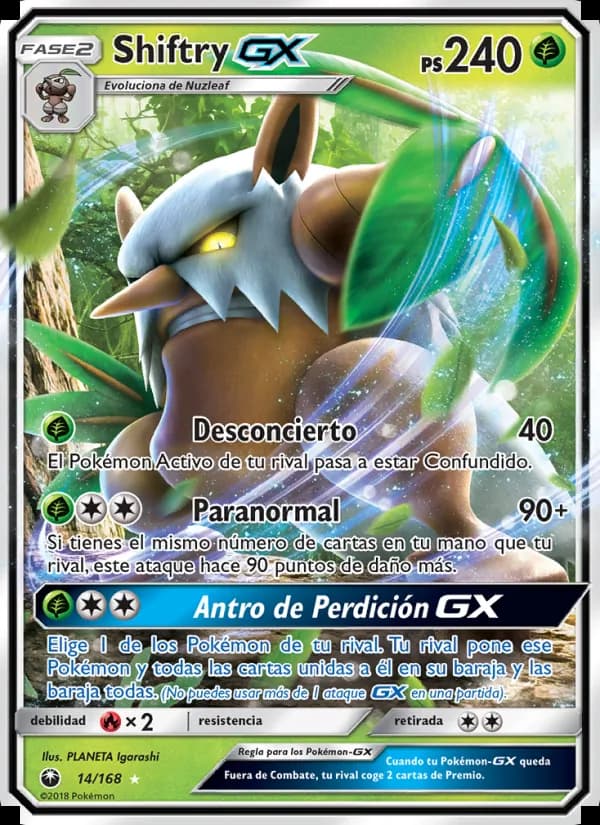 Shiftry GX card in Spanish