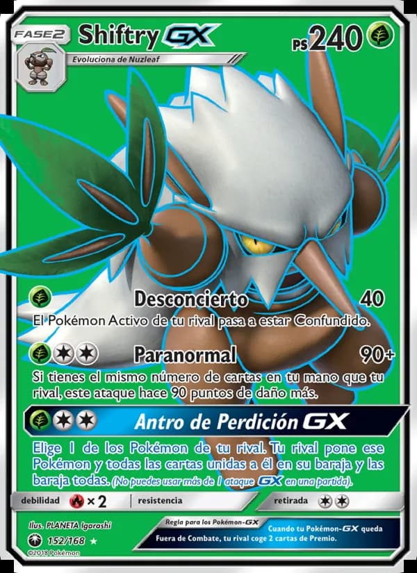 Shiftry GX card in Spanish