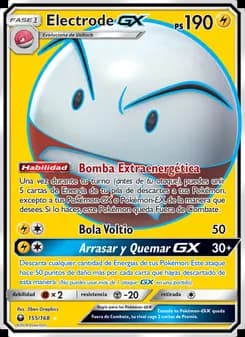 Electrode GX card in Spanish