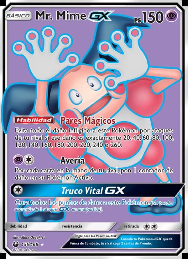 Mr. Mime GX card in Spanish
