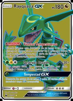 Rayquaza GX card in Spanish