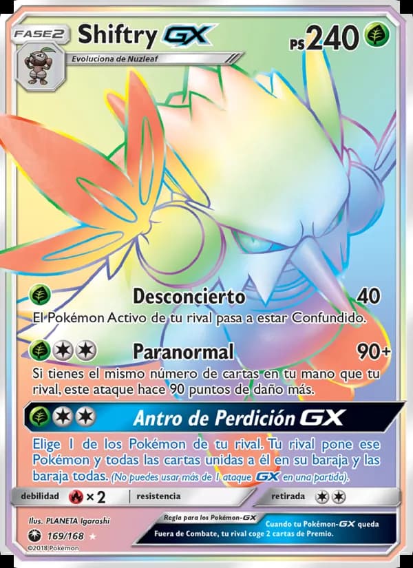 Shiftry GX card in Spanish