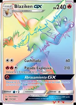 Blaziken GX card in Spanish