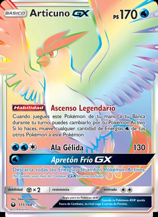 Articuno GX card in Spanish