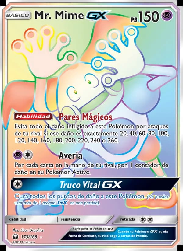 Mr. Mime GX card in Spanish