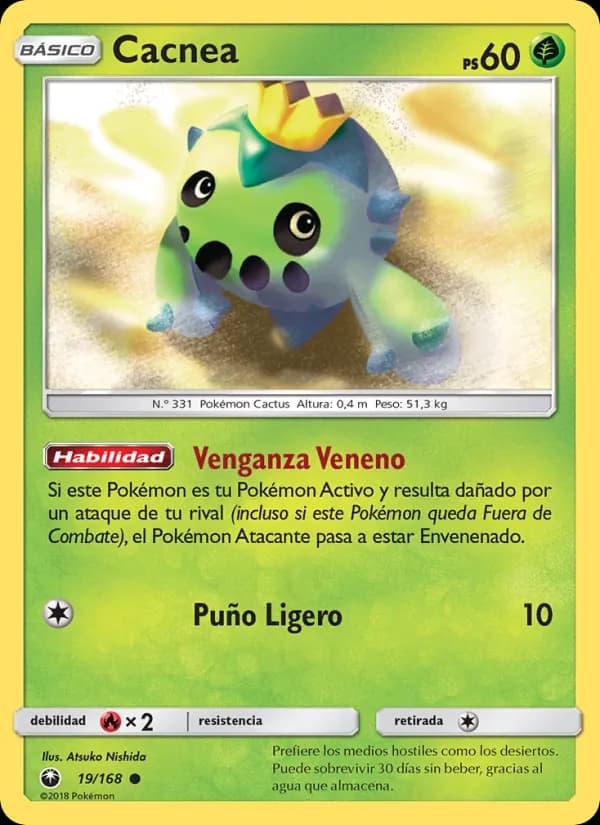 Cacnea card in Spanish