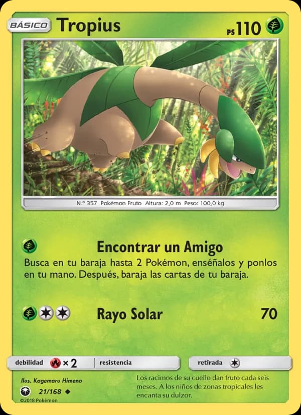 Tropius card in Spanish