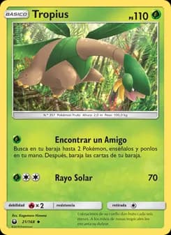 Tropius card in Spanish