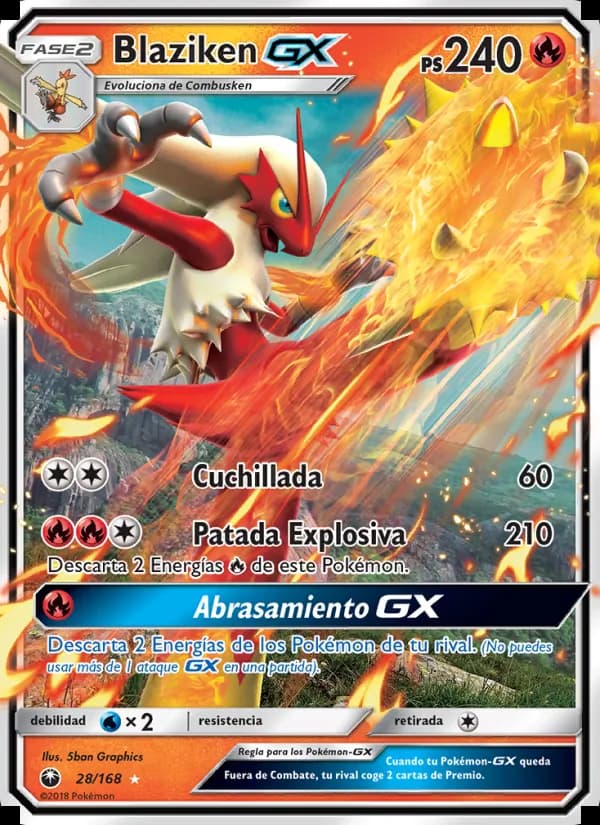 Blaziken GX card in Spanish
