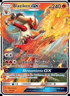 Blaziken GX card in Spanish