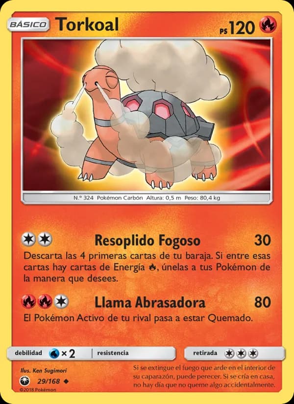 Torkoal card in Spanish