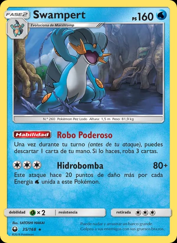 Swampert card in Spanish