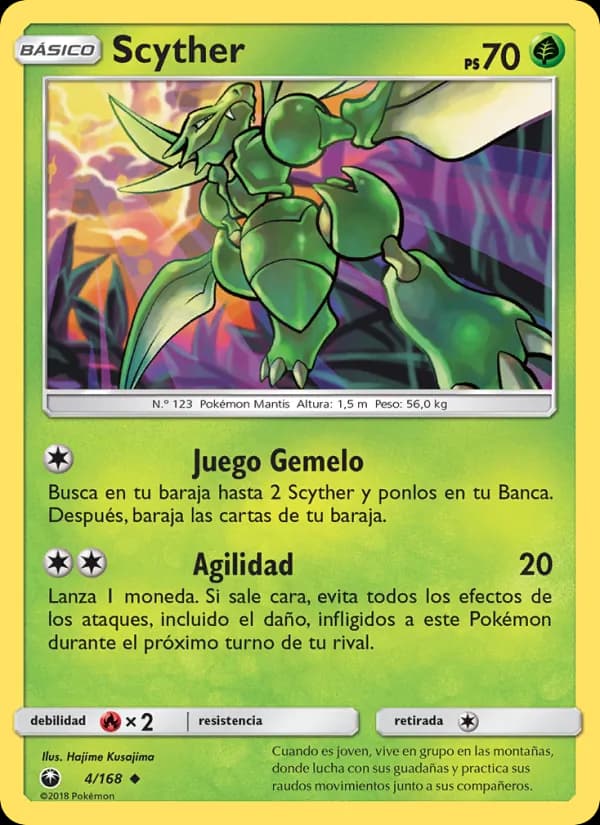 Scyther card in Spanish