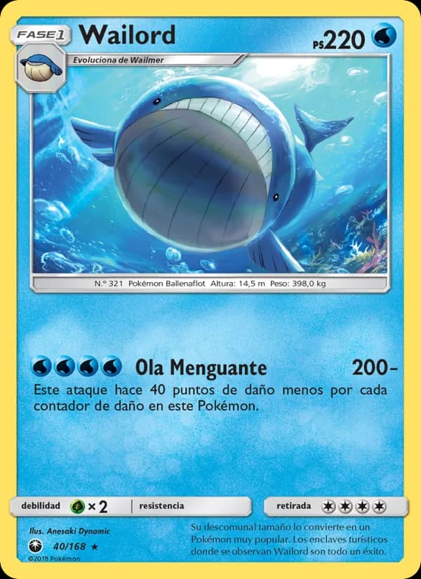 Wailord card in Spanish