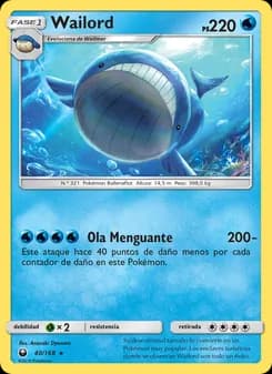Wailord card in Spanish