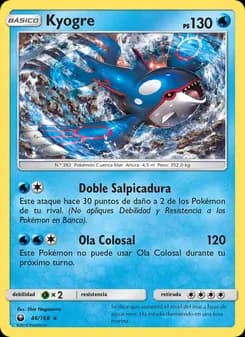Kyogre card in Spanish