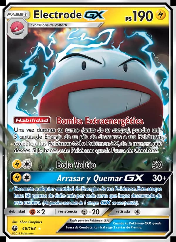 Electrode GX card in Spanish