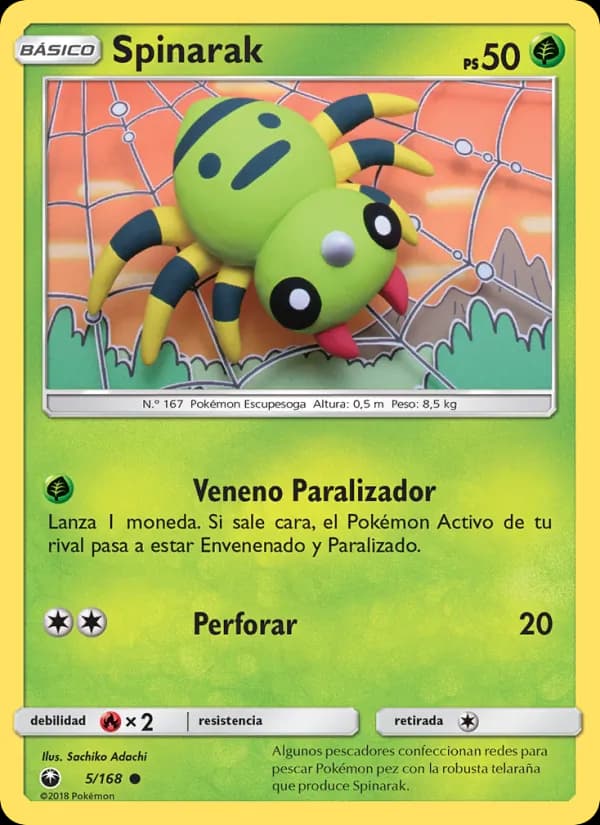 Spinarak card in Spanish
