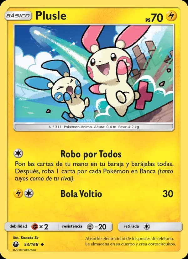 Plusle card in Spanish