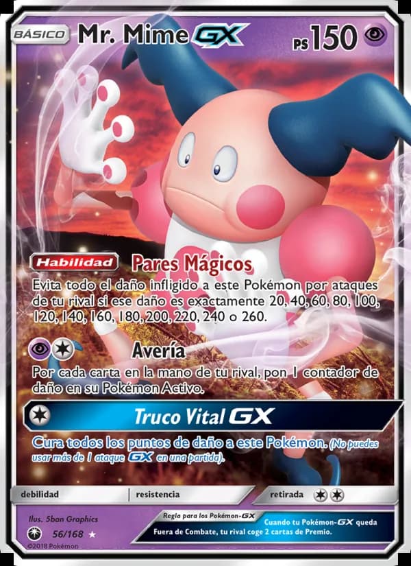 Mr. Mime GX card in Spanish