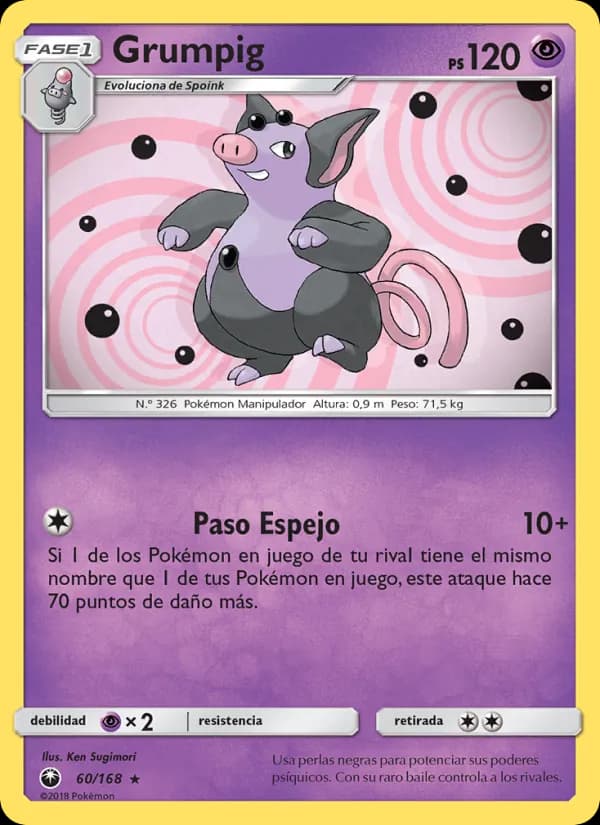 Grumpig card in Spanish