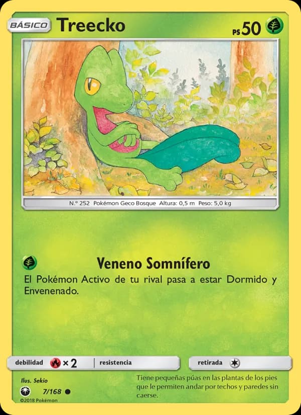Treecko card in Spanish