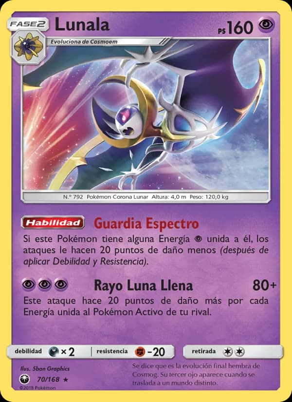 Lunala card in Spanish