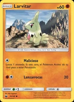 Larvitar card in Spanish