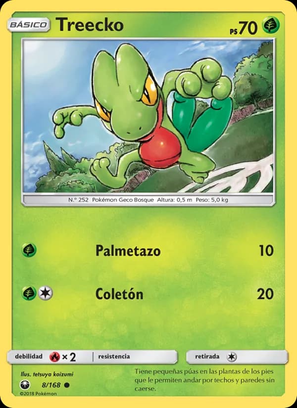 Treecko card in Spanish