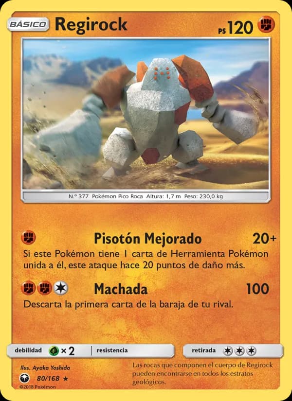 Regirock card in Spanish