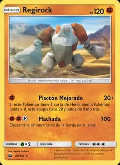 Regirock card in Spanish