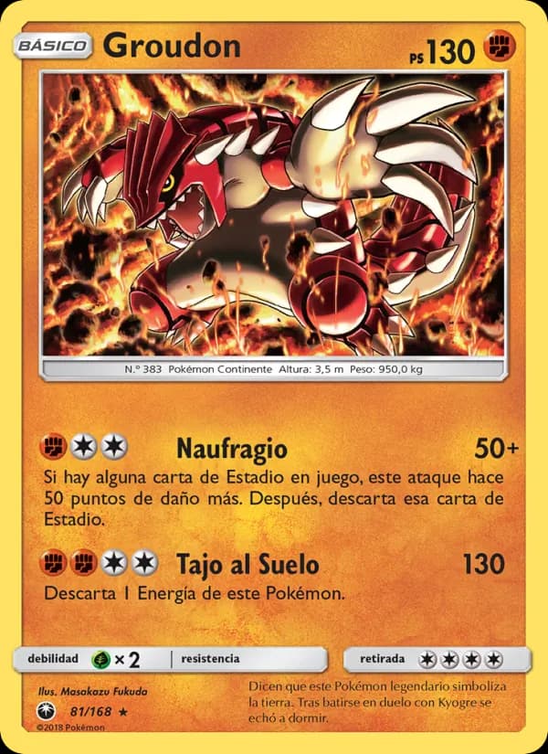 Groudon card in Spanish