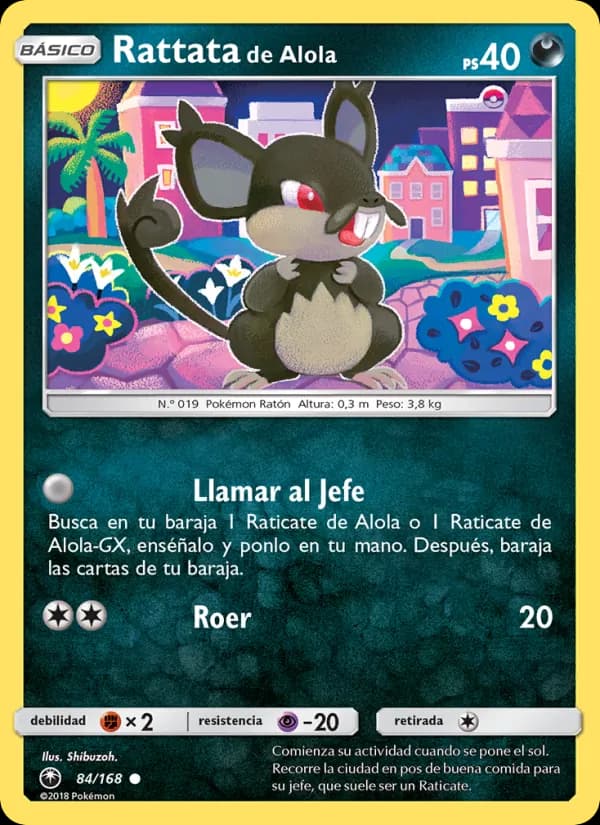 Rattata de Alola card in Spanish