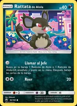Rattata de Alola card in Spanish
