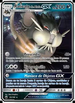 Raticate de Alola GX card in Spanish