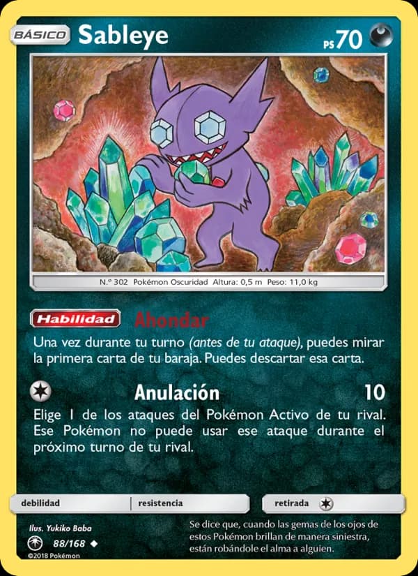 Sableye card in Spanish