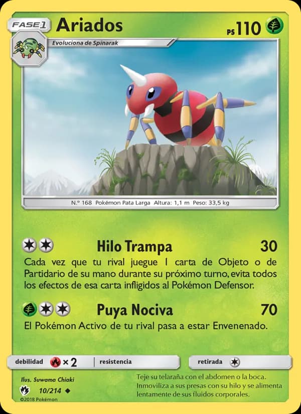 Ariados card in Spanish