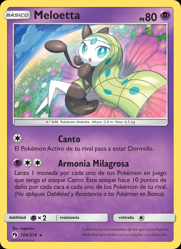 Meloetta card in Spanish