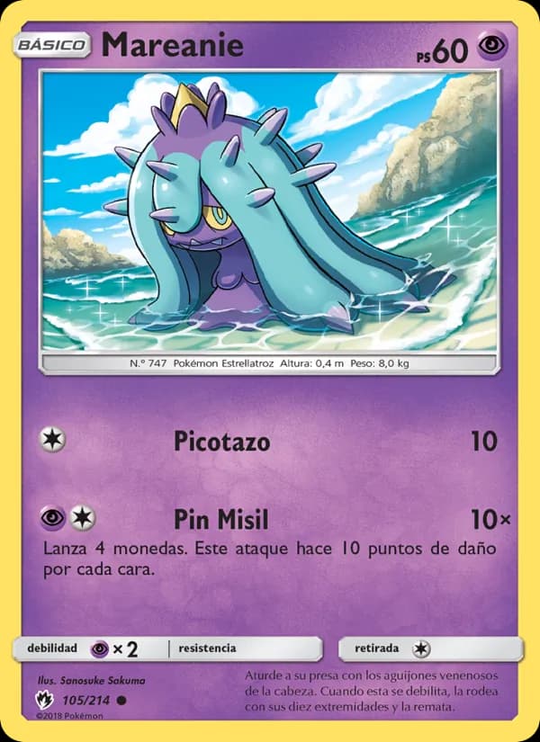 Mareanie card in Spanish