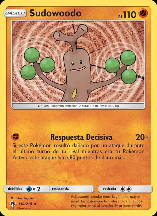 Sudowoodo card in Spanish