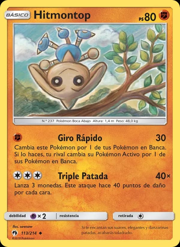 Hitmontop card in Spanish