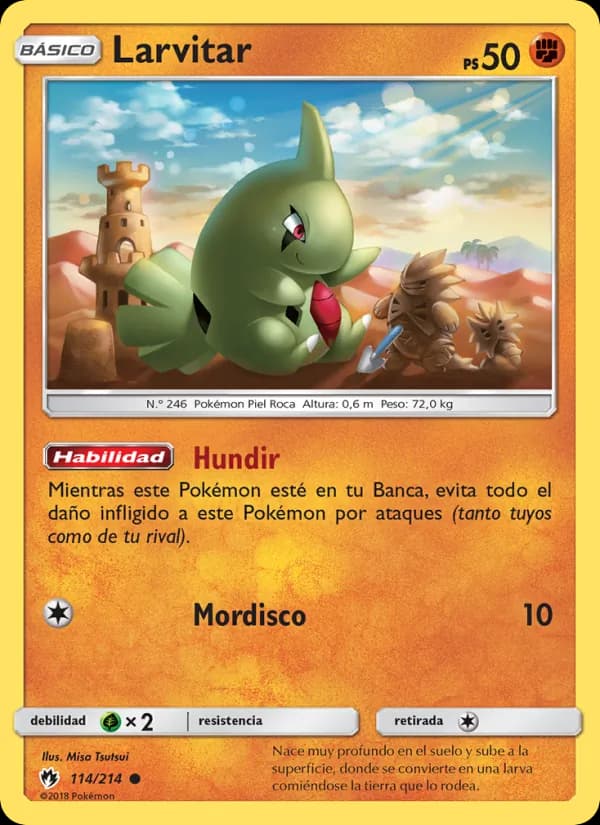Larvitar card in Spanish