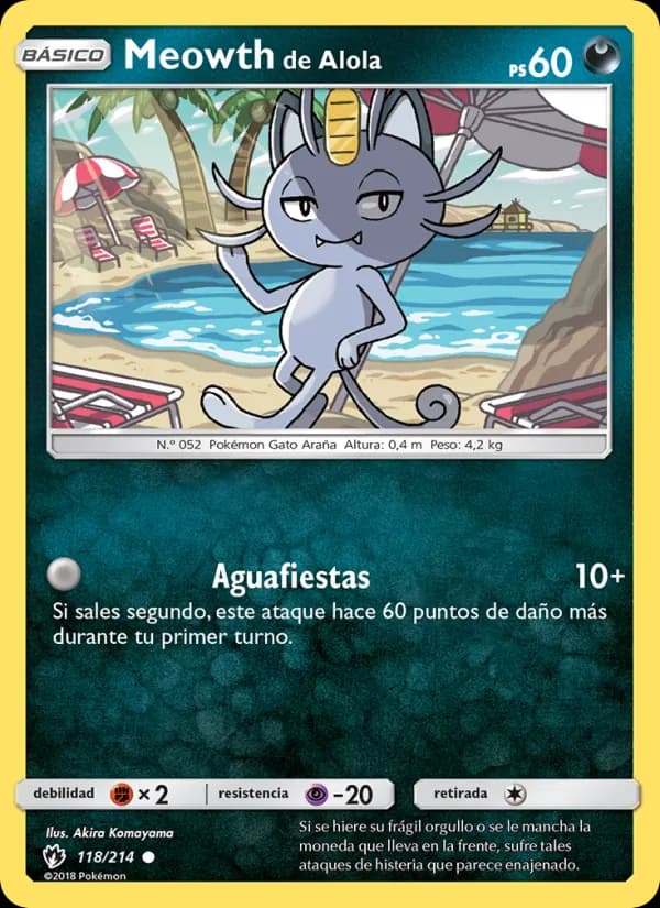 Meowth de Alola card in Spanish