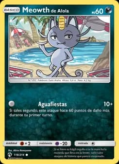 Meowth de Alola card in Spanish