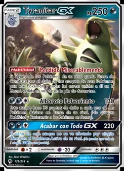 Tyranitar GX card in Spanish