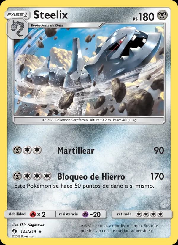 Steelix card in Spanish