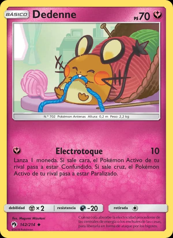Dedenne card in Spanish