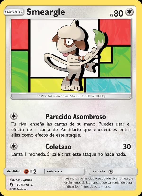Smeargle card in Spanish